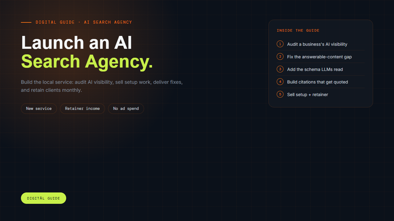 Cover for Launch an AI Search Optimization Agency