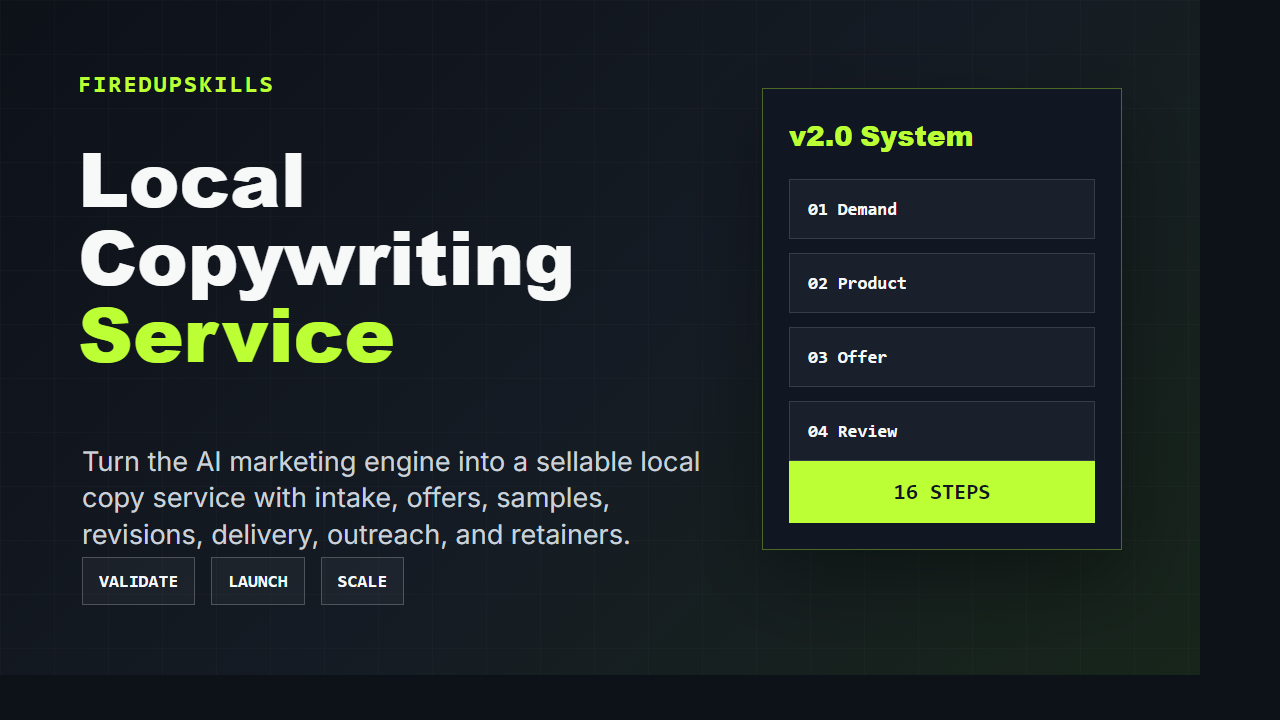 Cover for Launch a Local Business Copywriting Service