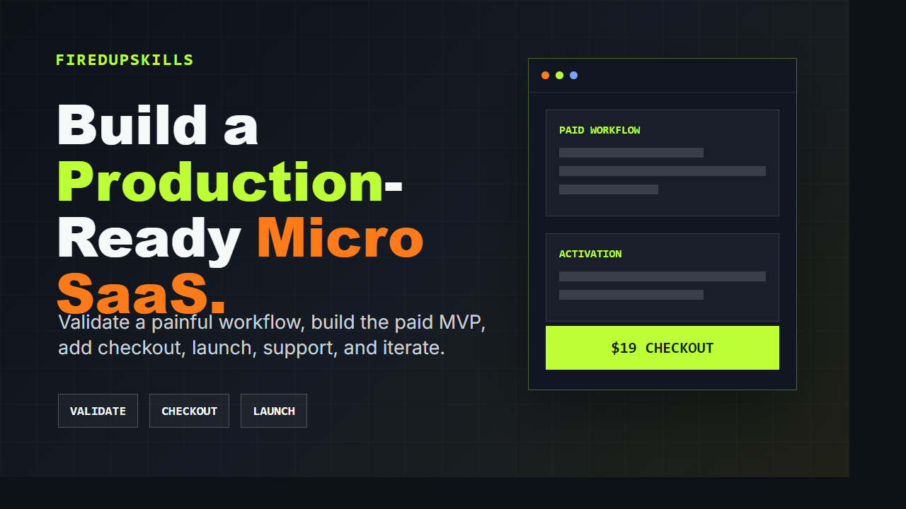 Cover for Build and Launch a Production-Ready Micro SaaS