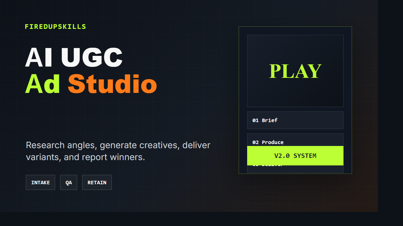 Cover for Build an AI UGC Ad Studio