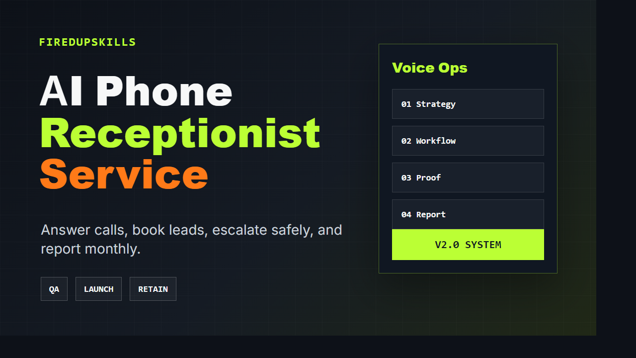 Cover for Launch an AI Phone Receptionist Service